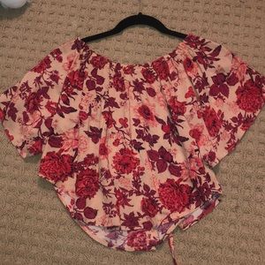 Tilly’s off the shoulder blouse with lace up back